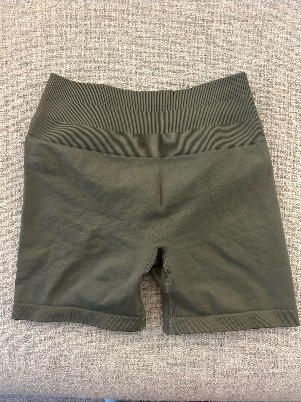 High-Waist Olive Women’s Active Shorts